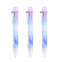 Andstal Cute kawaii Ball Pen 6 color ink in 1 Multifunctional Pens Plastic Ball Pen For School Student Supplies